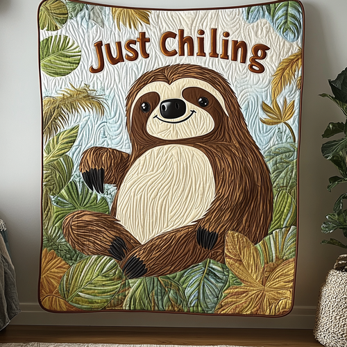 Tranquil Sloth Quilted Blanket