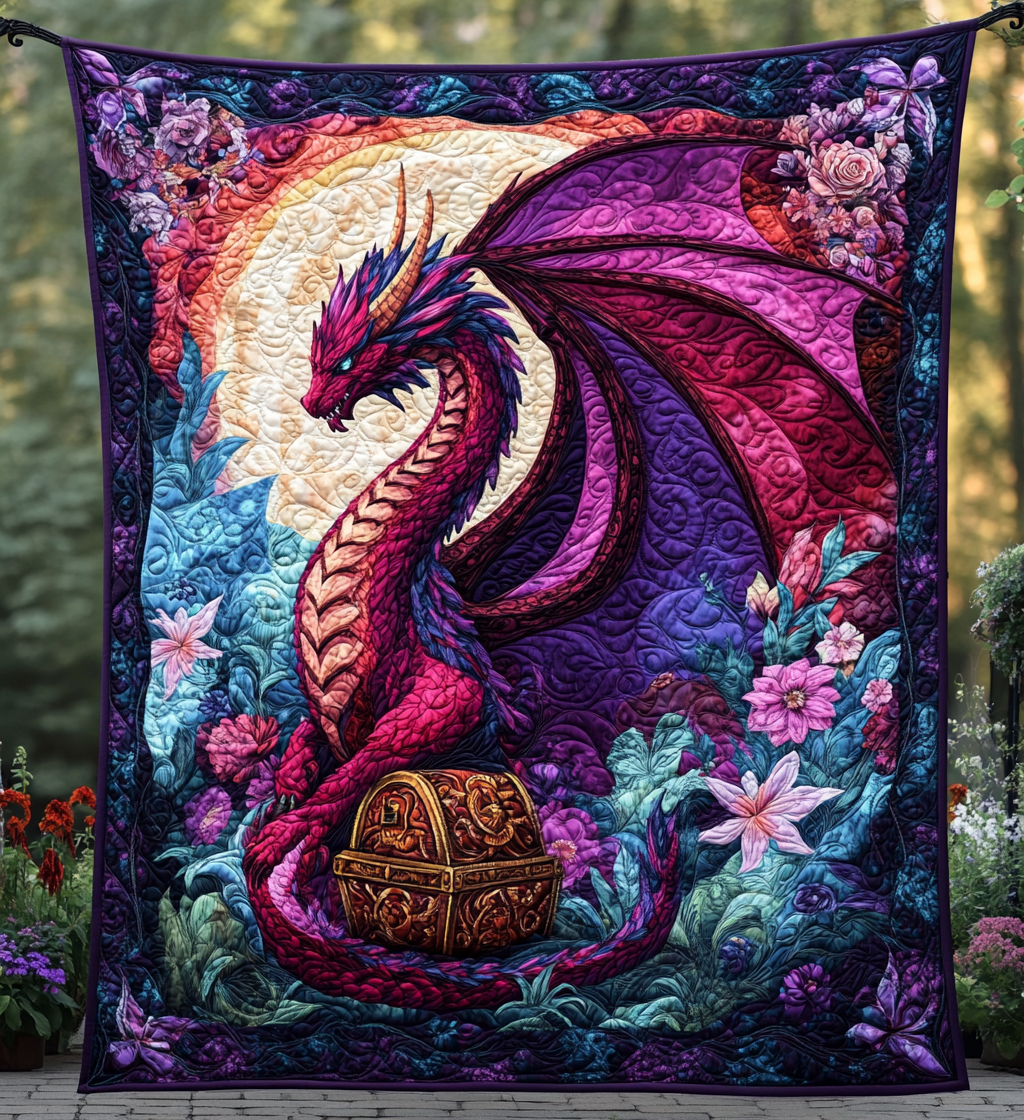Treasure Of Dawn Quilted Blanket