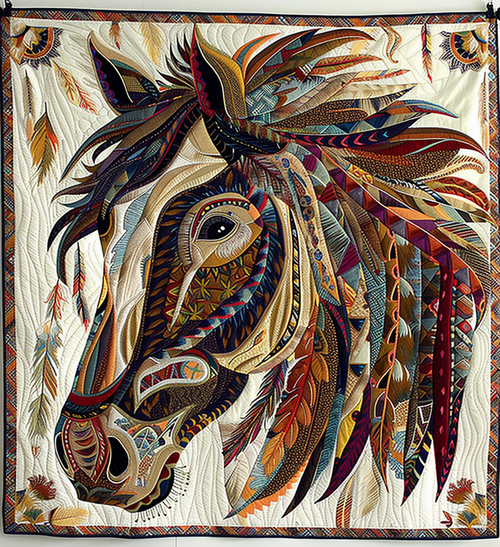 Tribal Gallop Quilted Blanket