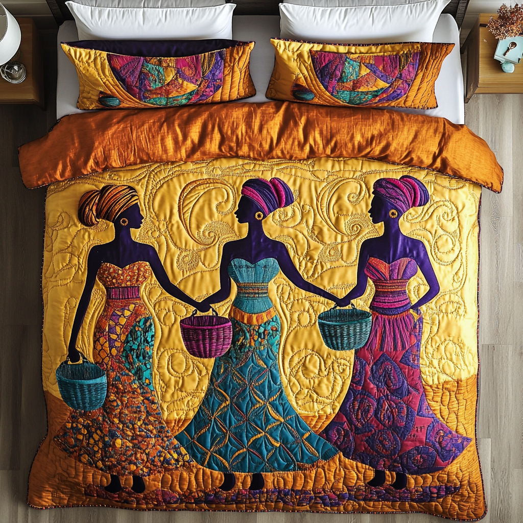 Tribal Grace 3-Piece Quilted Bedding Set