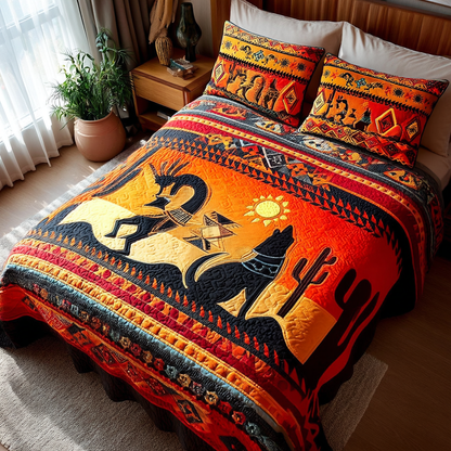 Tribal Harmony 3-Piece Quilted Bedding Set