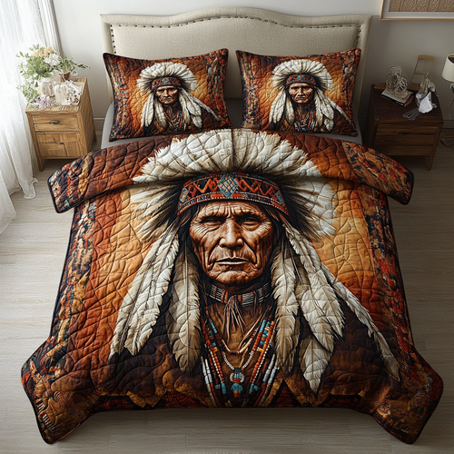 Tribal Honor Collection 3-Piece Quilted Bedding Set