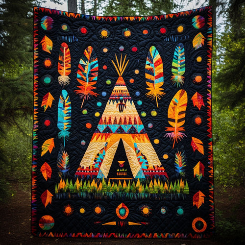 Tribal Starry Nights Quilted Blanket