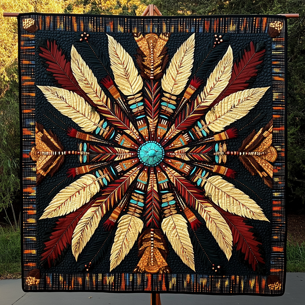 Tribal Totem Majesty Quilted Blanket