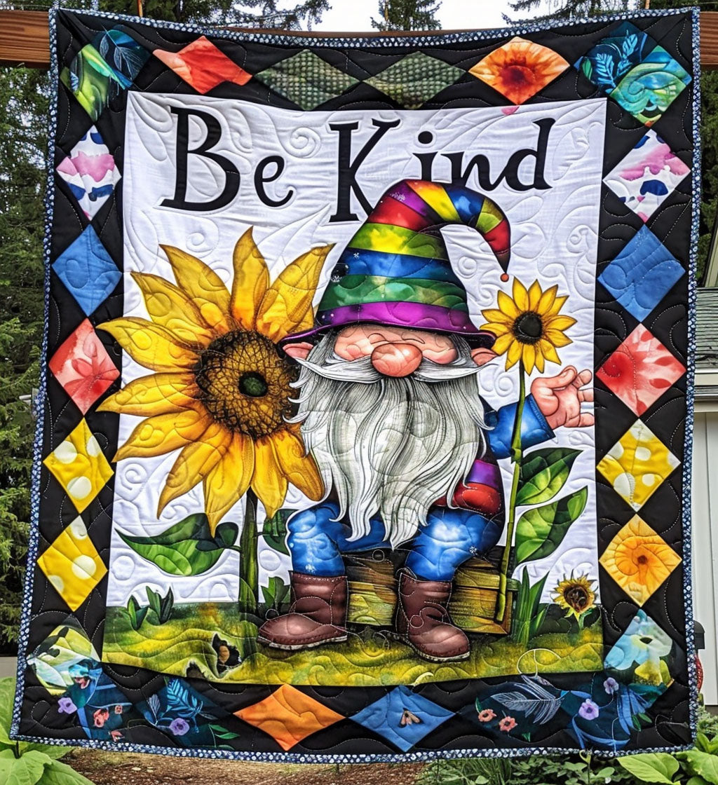 Trippy Gnome Sanctuary Quilted Blanket
