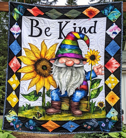 Trippy Gnome Sanctuary Quilted Blanket