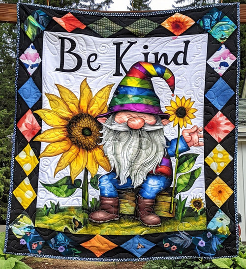 Trippy Gnome Sanctuary Quilted Blanket