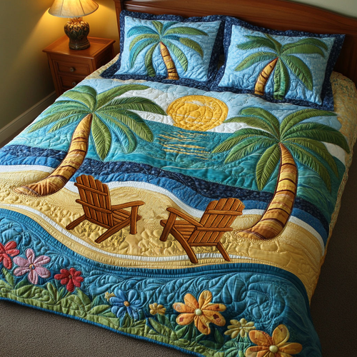 Tropical Dream 3-Piece Quilted Bedding Set
