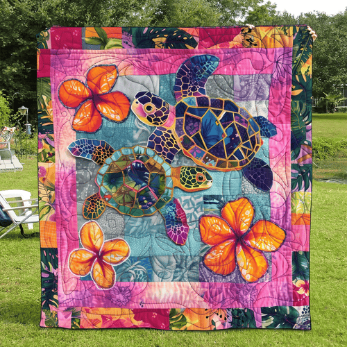 Tropical Oasis Quilted Blanket