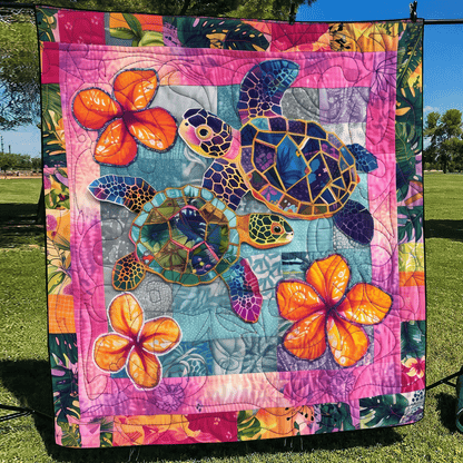 Tropical Oasis Quilted Blanket