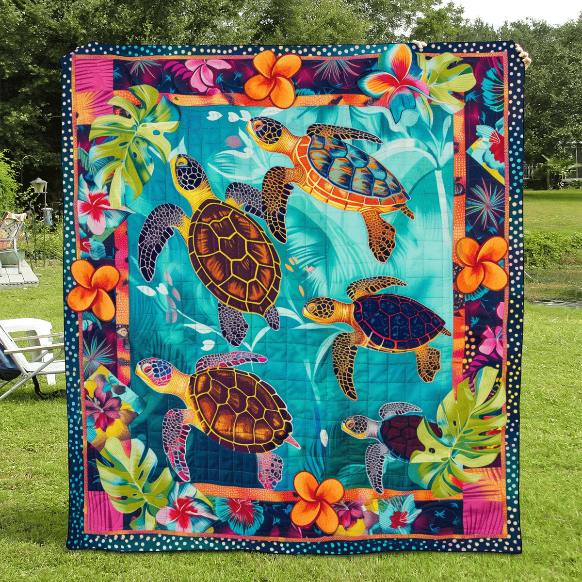 Tropical Treasures Quilted Blanket