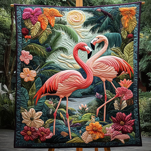 Tropical Blush Quilted Blanket