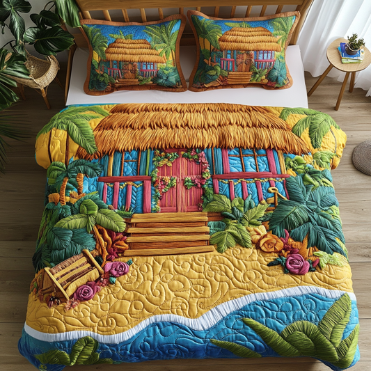 Tropical Escape 3-Piece Quilted Bedding Set