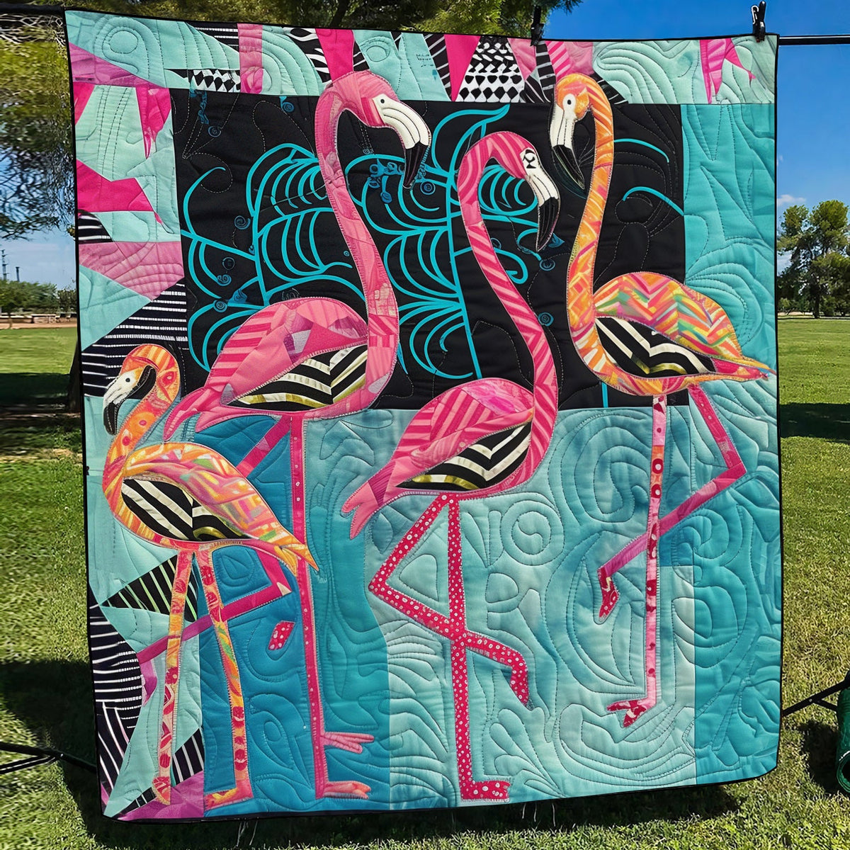 Flamingo Quilted Blanket