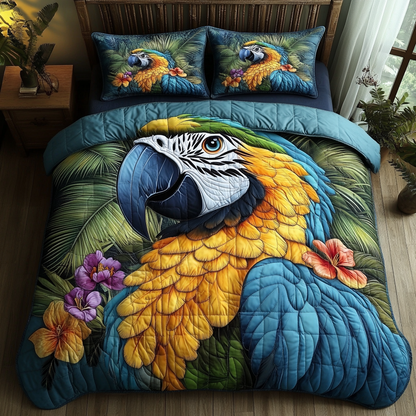 Tropical Flight 3-Piece Quilted Bedding Set