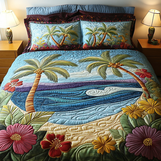 Tropical Getaway 3-Piece Quilted Bedding Set