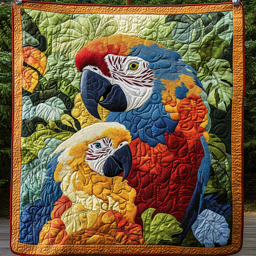 Tropical Plume Quilted Blanket