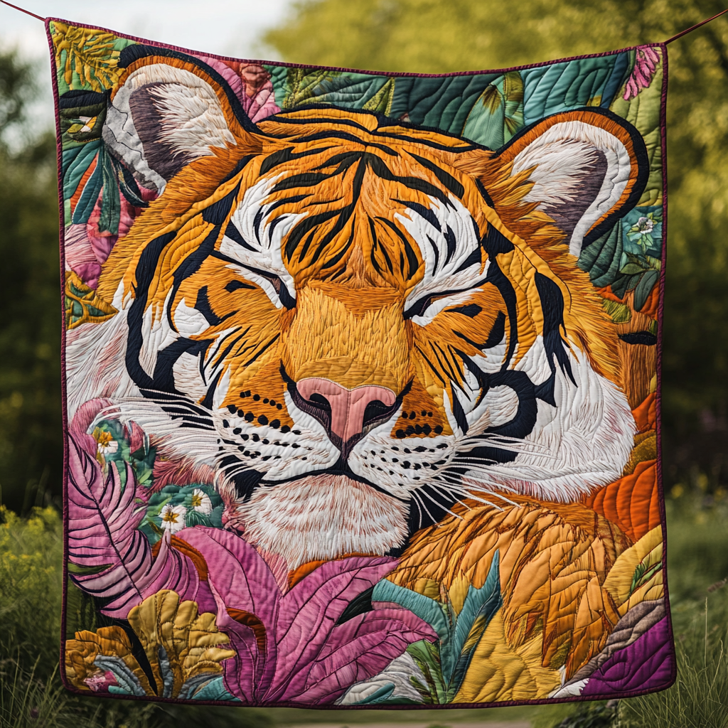Tropical Roar Quilted Blanket