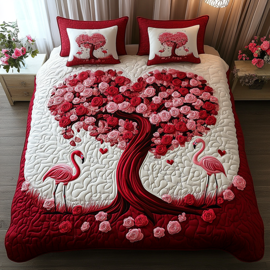 Tropical Romance 3-Piece Quilted Bedding Set