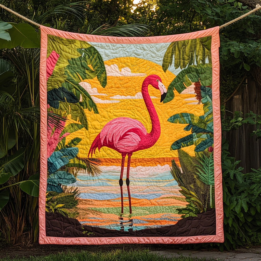 Tropical Tango Quilted Blanket