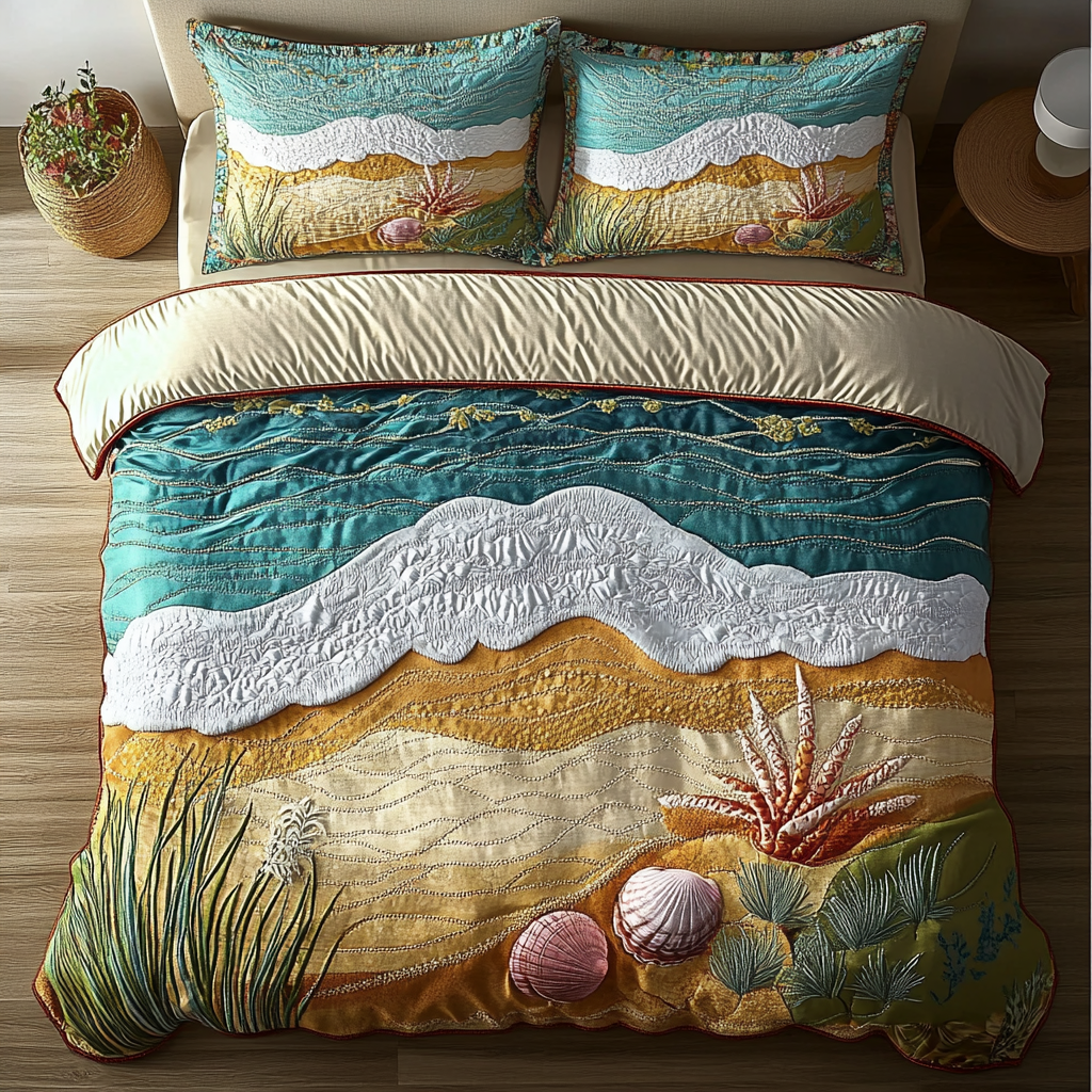 Tropical Tides 3-Piece Quilted Bedding Set
