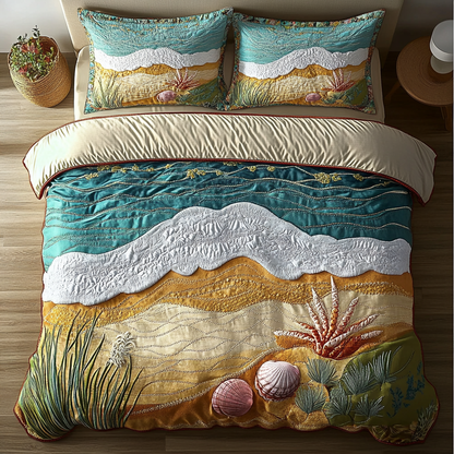 Tropical Tides 3-Piece Quilted Bedding Set