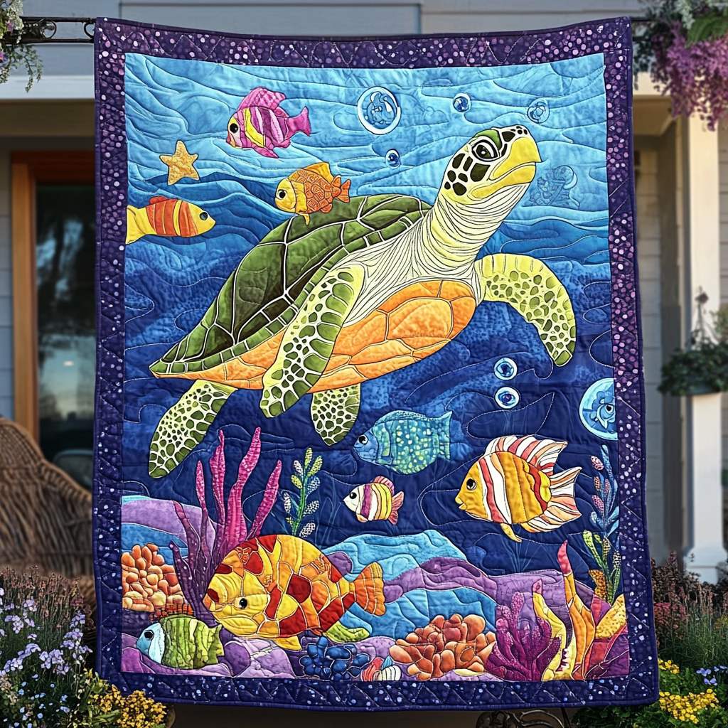 Tropical Tranquility Quilted Blanket
