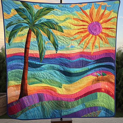Tropical Waves Quilted Blanket