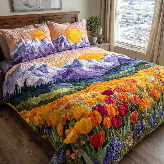 Tulip Peaks 3-Piece Quilted Bedding Set