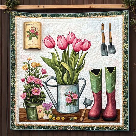 Tulip Time Quilted Blanket
