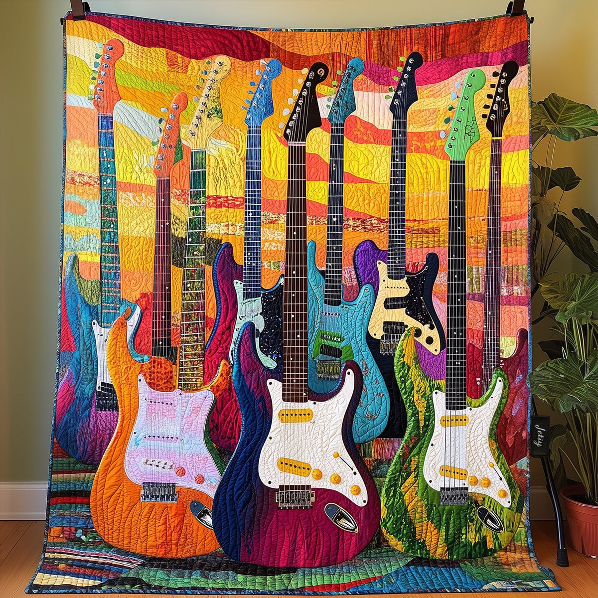 Tuned Frequencies Quilted Blanket