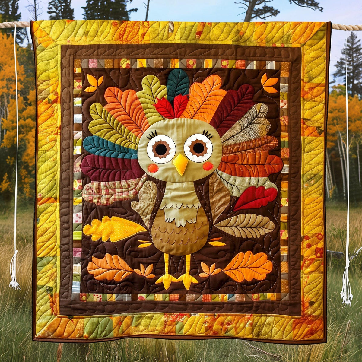 Turkey Cheer Quilted Blanket