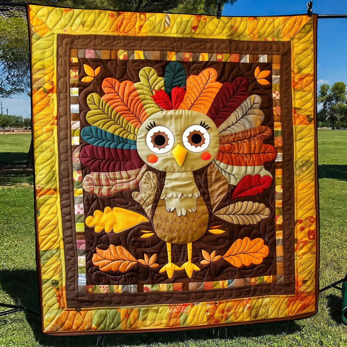 Turkey Cheer Quilted Blanket
