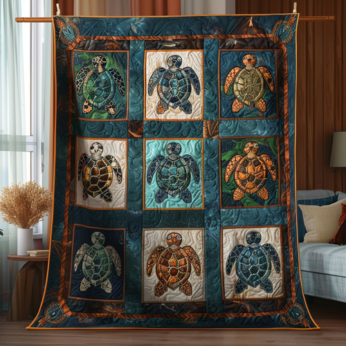 Turtle Odyssey Quilted Blanket