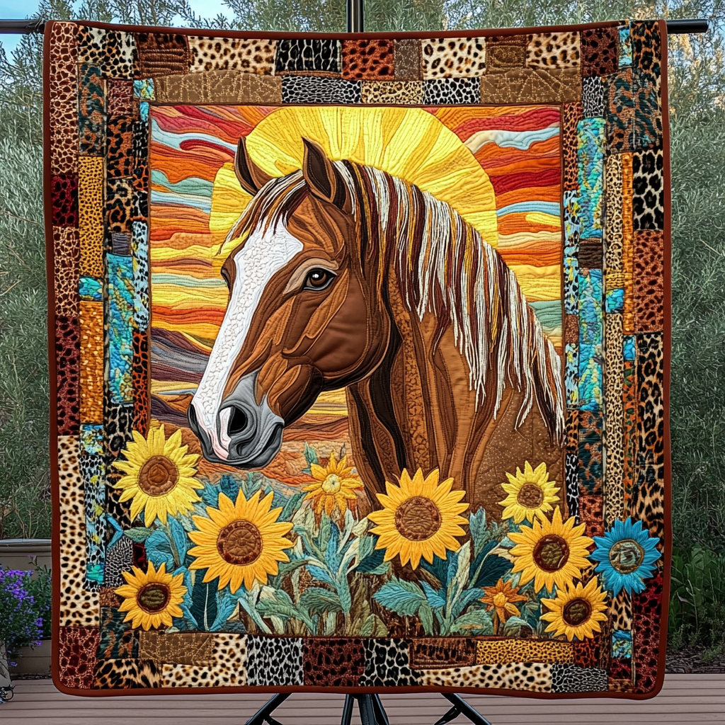 Turquoise Sky Quilted Blanket