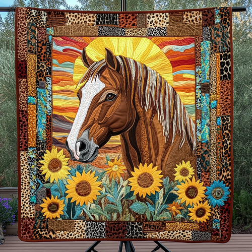 Turquoise Sky Quilted Blanket