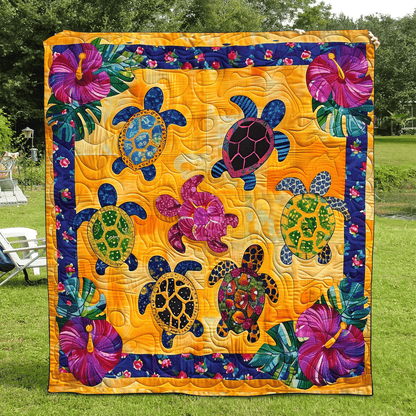 Turtle Harmony Quilted Blanket