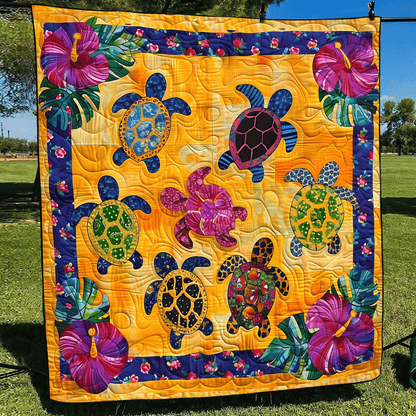 Turtle Harmony Quilted Blanket