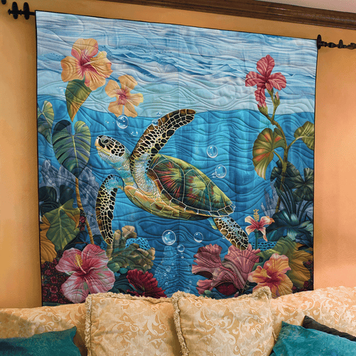 Turtle Serenity Quilted Blanket