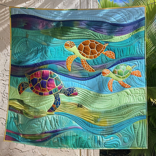 Turtle Trio Quilted Blanket