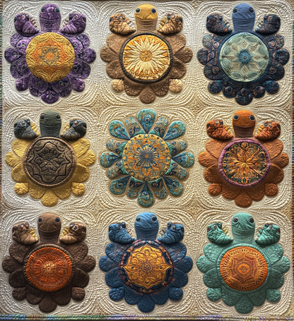 Turtle Cycle Quilted Blanket