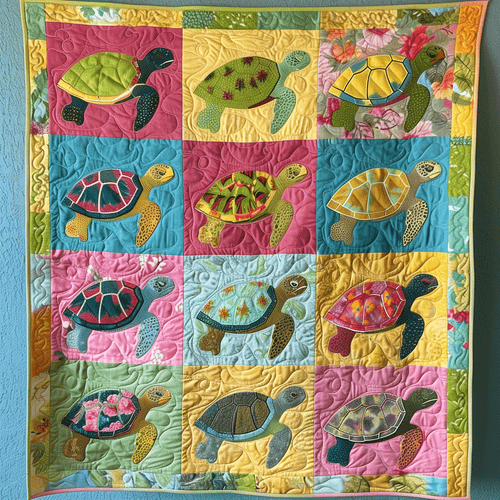 Turtle Reef Quilted Blanket