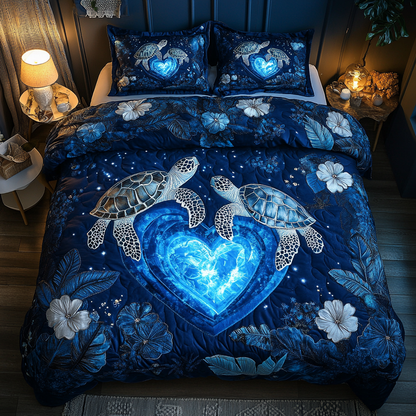 Turtle Trails 3-Piece Quilted Bedding Set