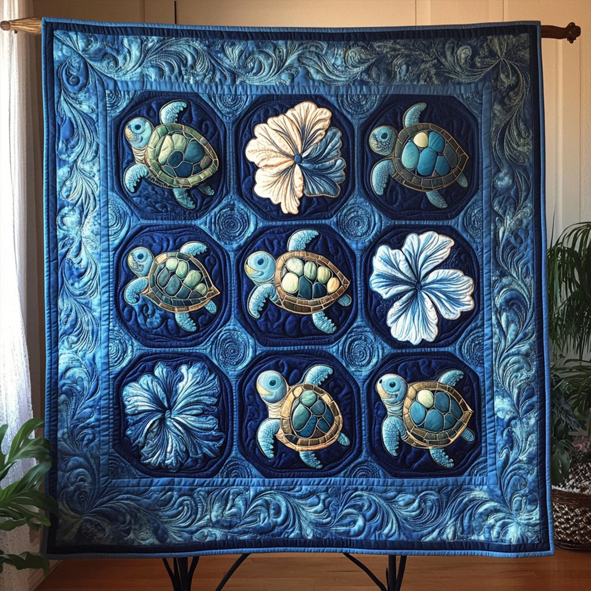 Turtle Trails Quilted Blanket