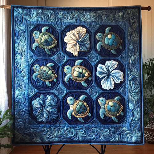 Turtle Trails Quilted Blanket