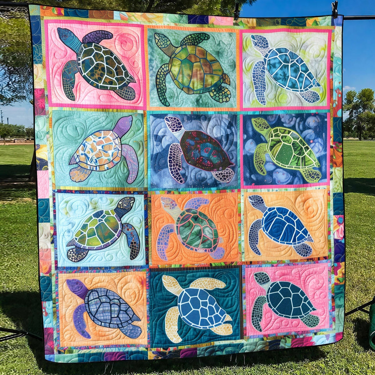 Turtle Tranquil Quilted Blanket