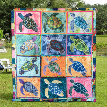 Turtle Tranquil Quilted Blanket