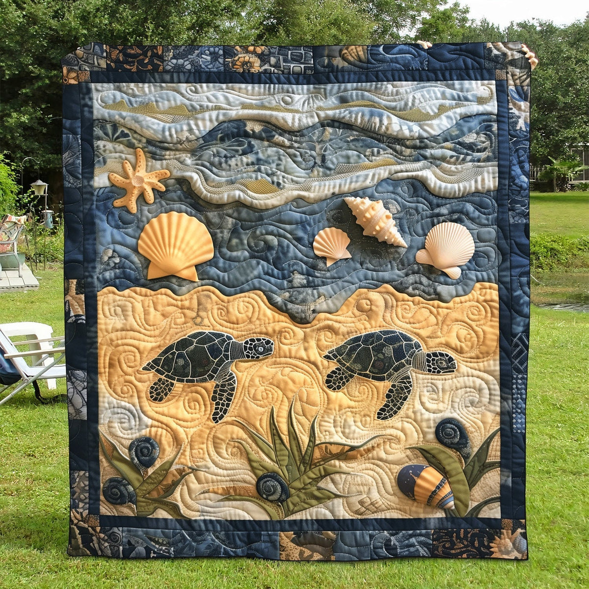 Turtle Trek Quilted Blanket