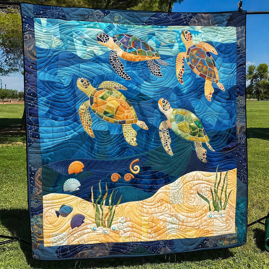 Turtley Mosaic Quilted Blanket