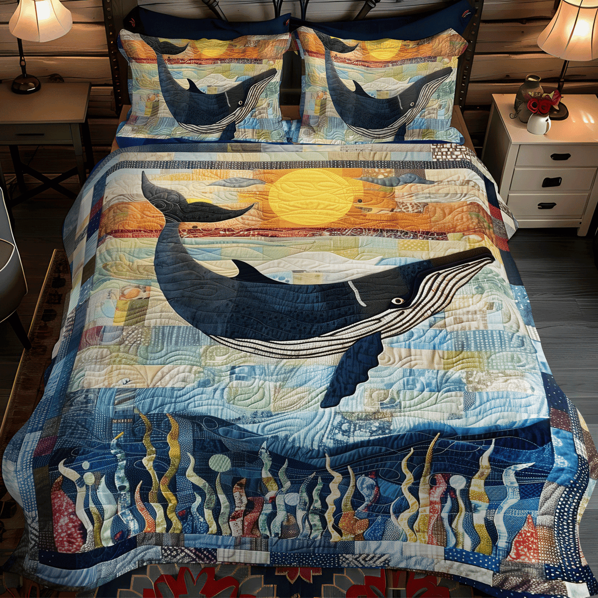 Twilight Tail Dance 3-Piece Quilted Bedding Set